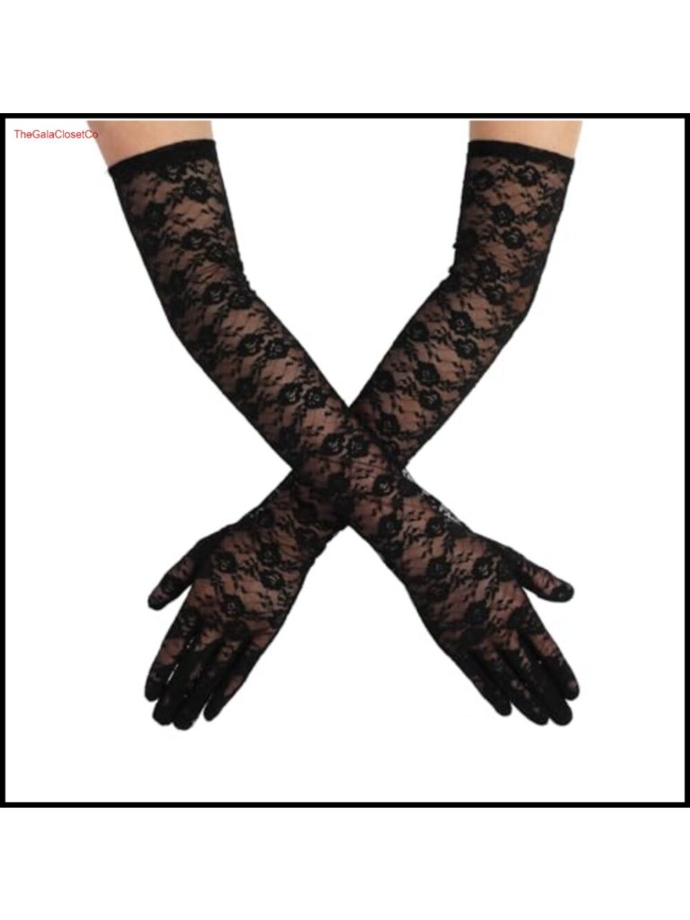 Lace Floral Long Sheer Gloves 1920s Retro Tea Party Formal Wedding